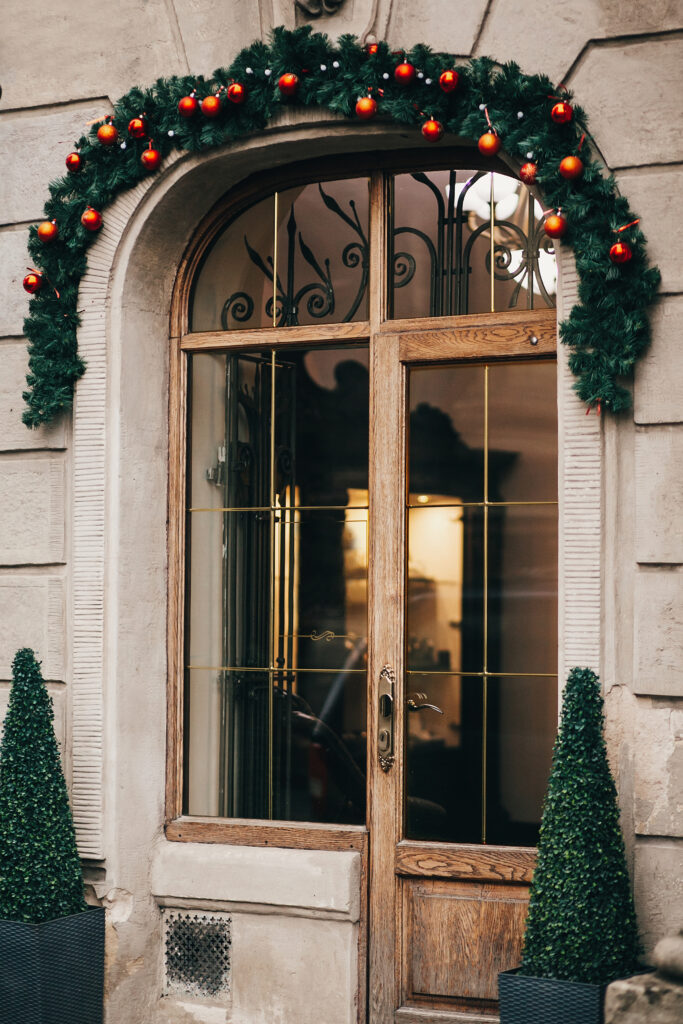 wooden front door installation