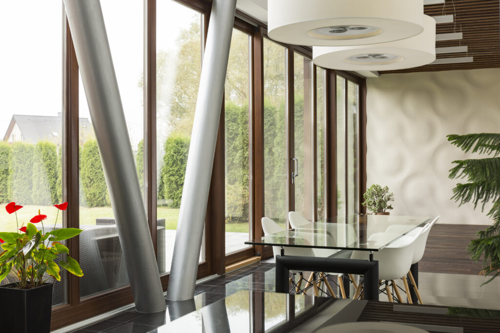 picture window with sliding door
